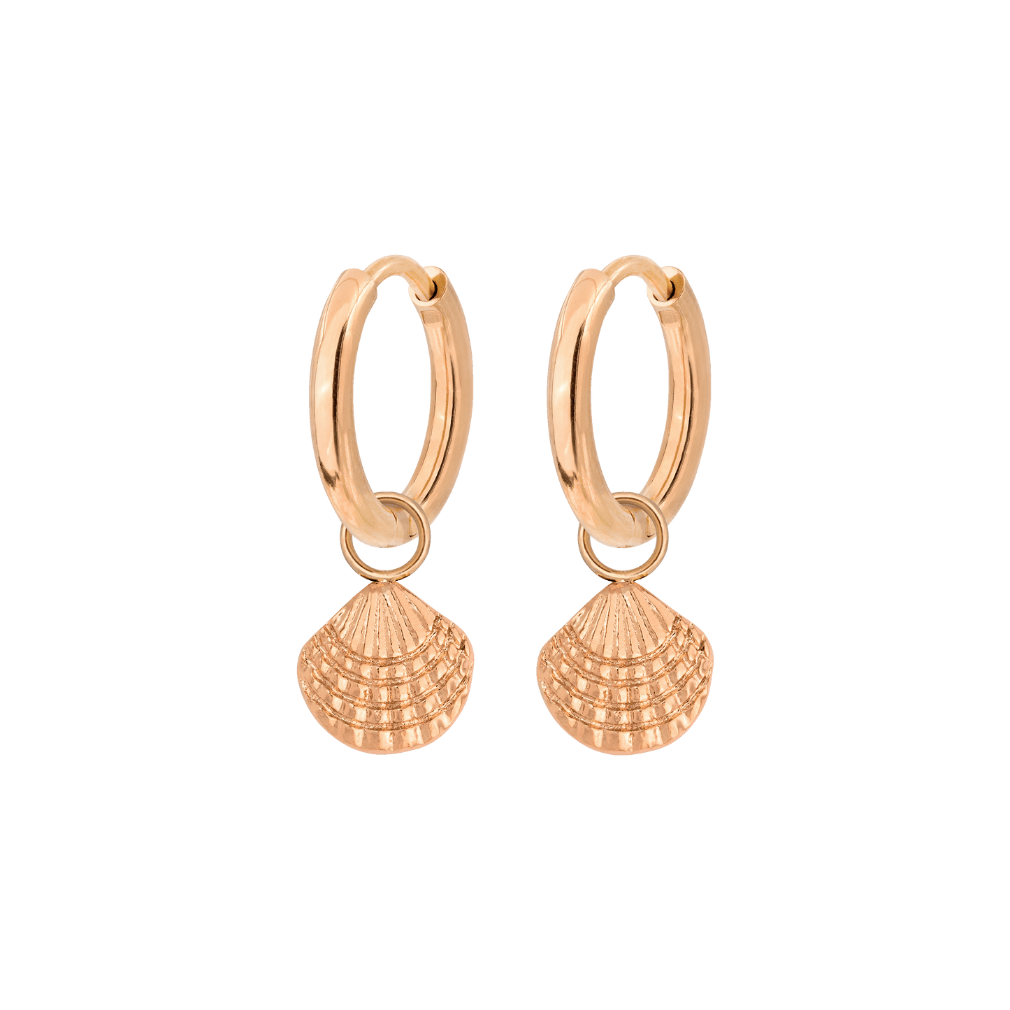 Cute Shell Hoop Set Oro Rosa
