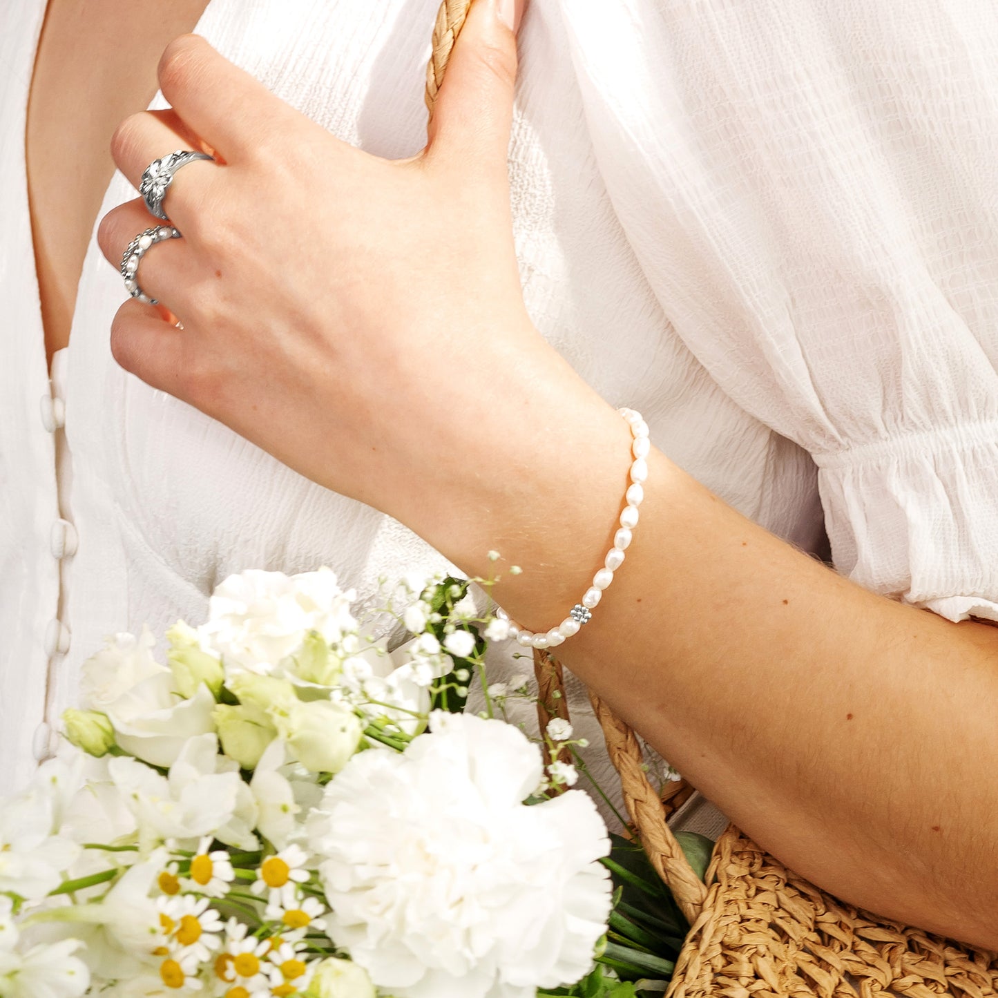 Blossom Pearl Bracciale Argento