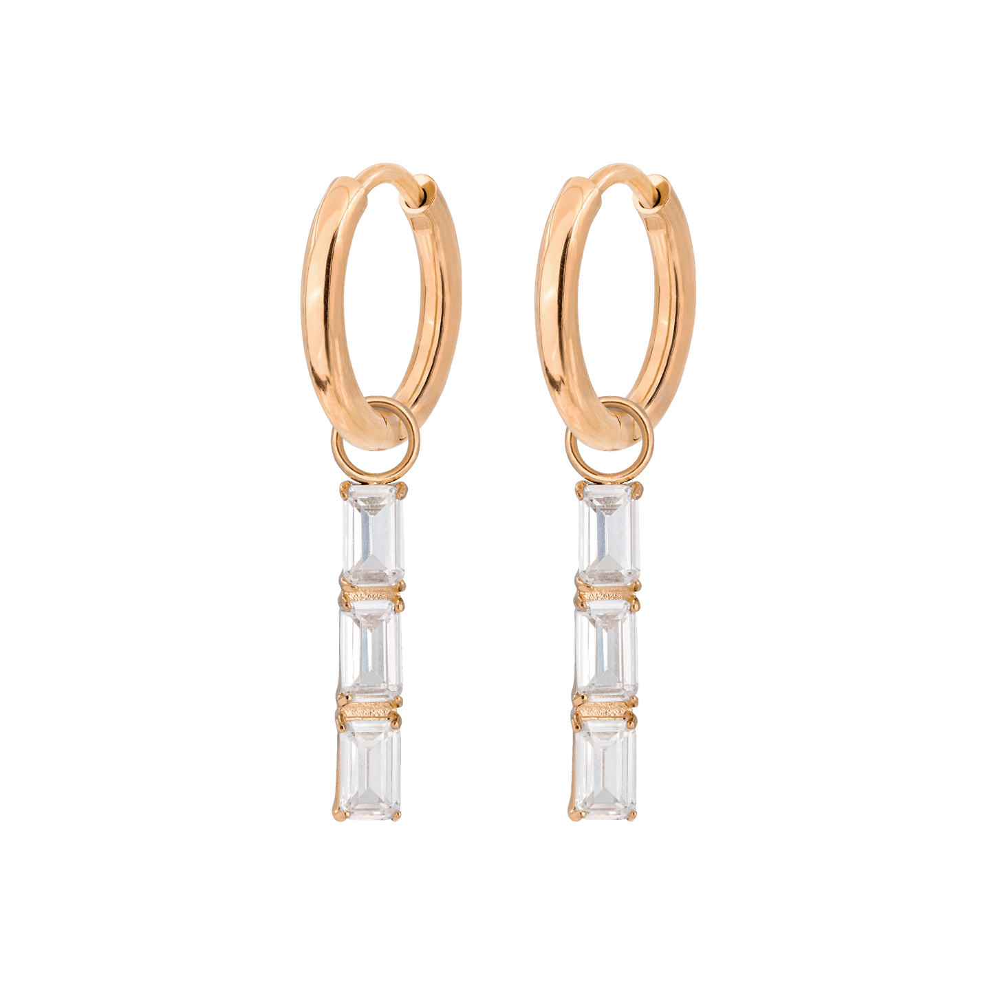 Baguette Bundle Hoop Set Small Oro Rosa