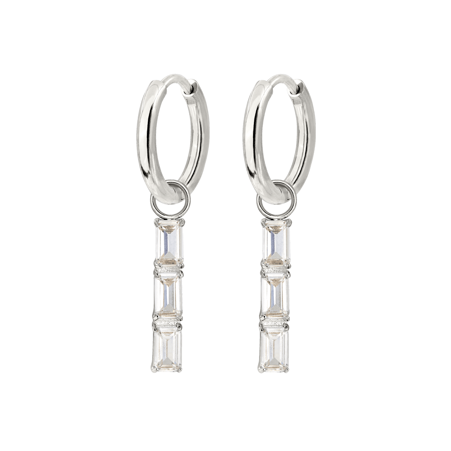 Baguette Bundle Hoop Set Small Argento