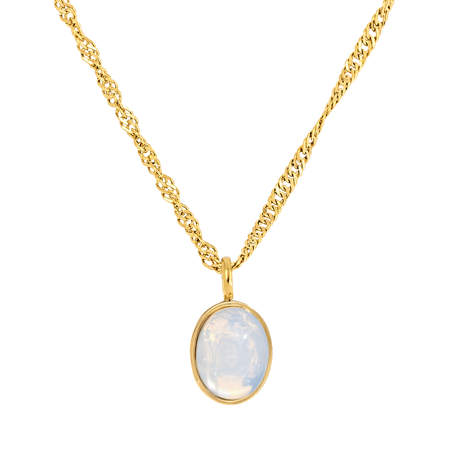 Oval Pendant Collana Oro