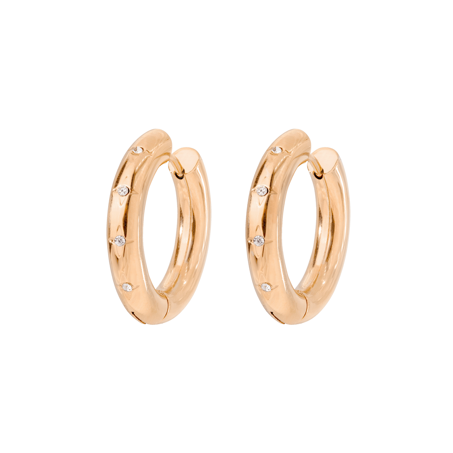 Cute Stargaze Hoops Medium Oro Rosa