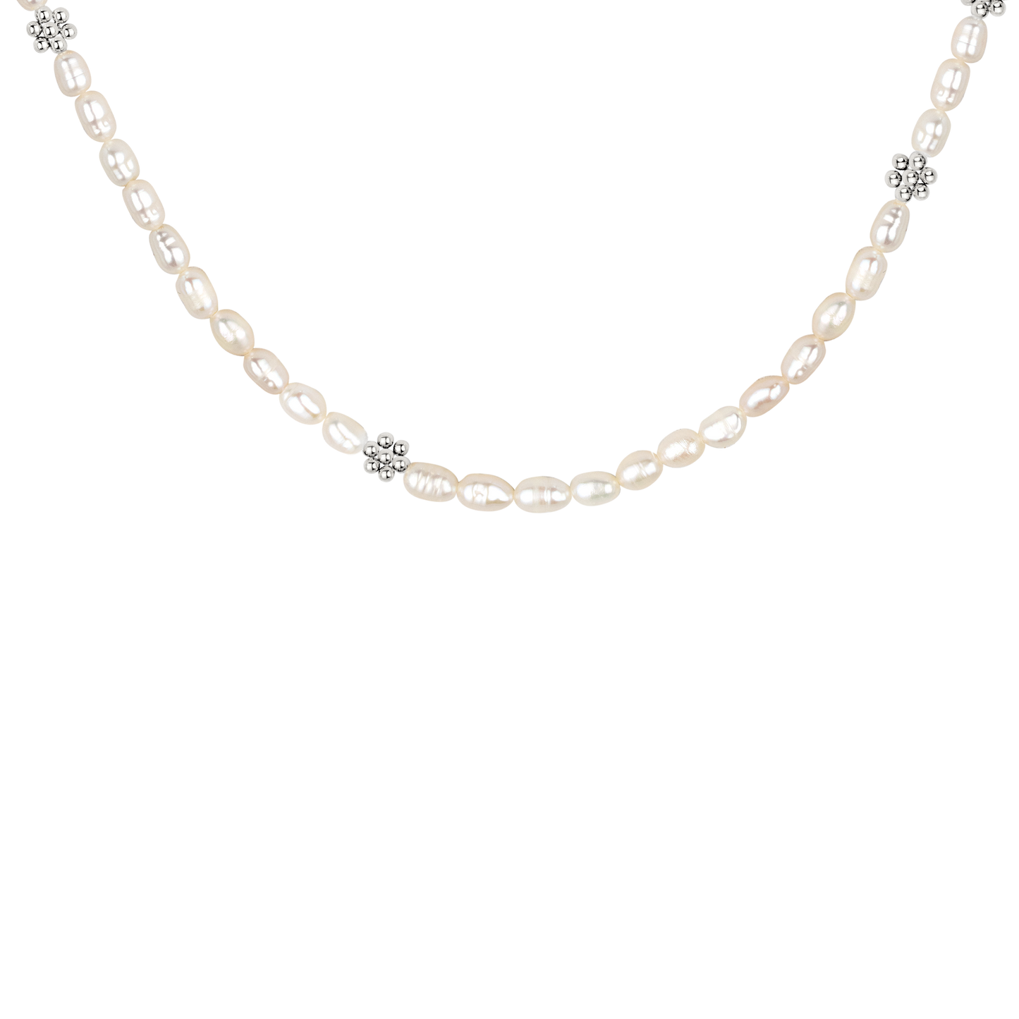 Blossom Pearl Choker Argento