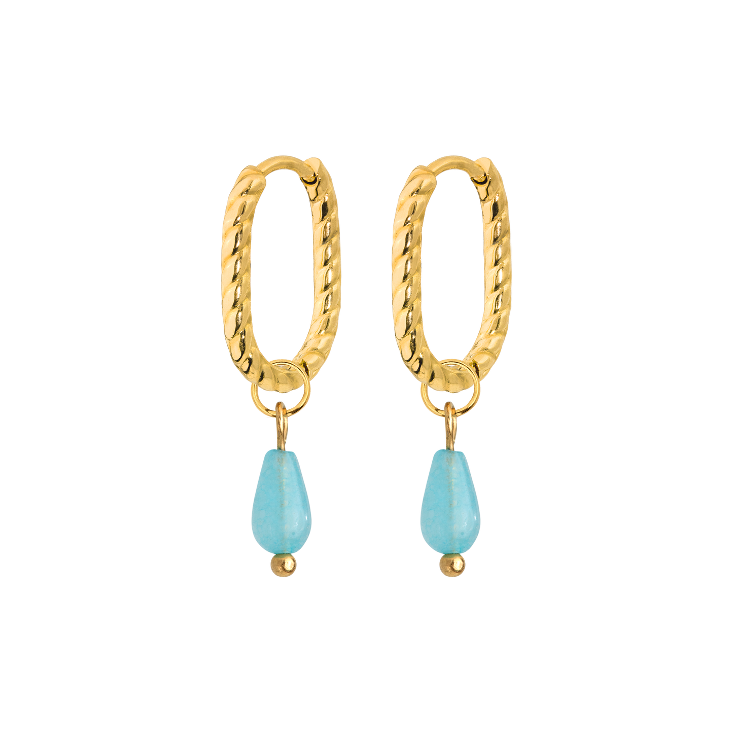 By the Pool Oval Twisted Hoop Set Baby Oro