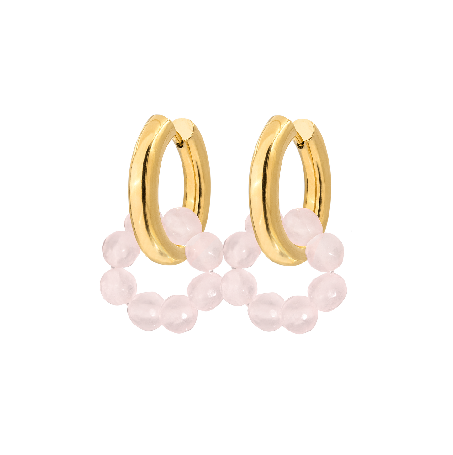Chunky Rose Donut Hoop Set Small Oro