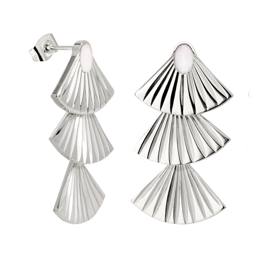 Triple Fan Orecchini Argento