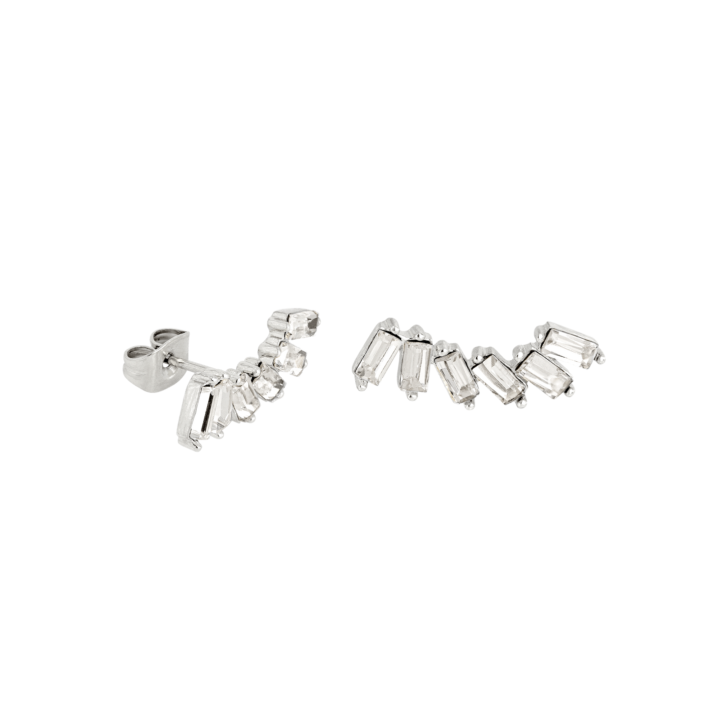 Glam Earclimber Studs Argento