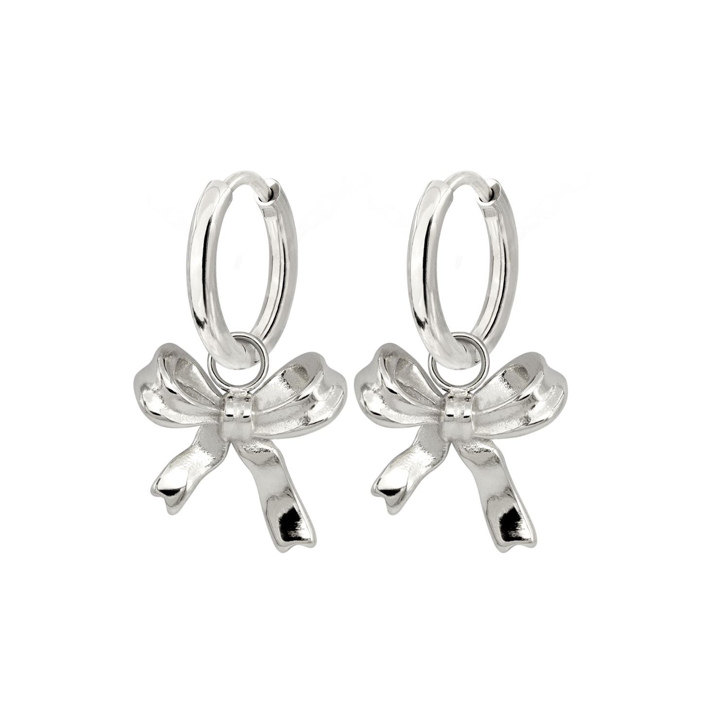 Pretty Ribbon Hoop Set Small Argento
