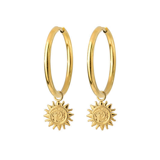 Sunny Swirl Hoop Set Large Oro