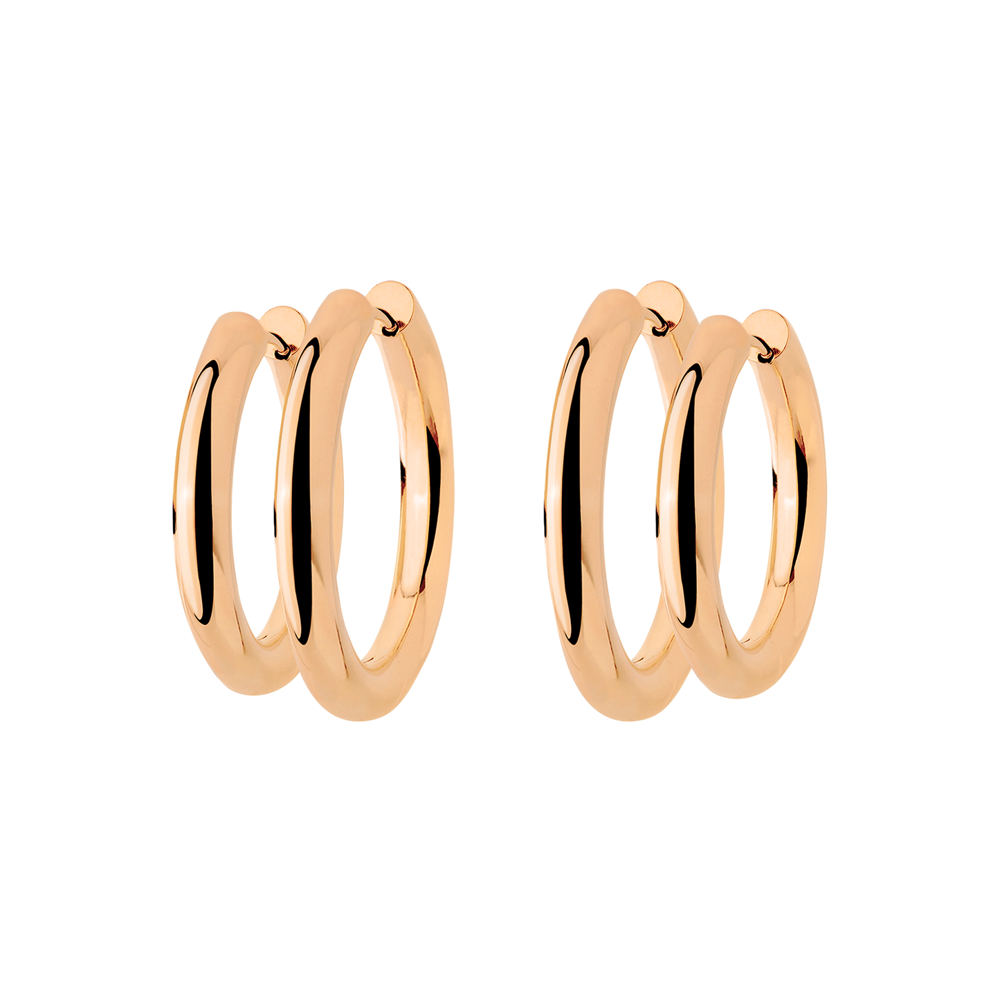 Chunky Lover Hoop Set Medium Oro Rosa
