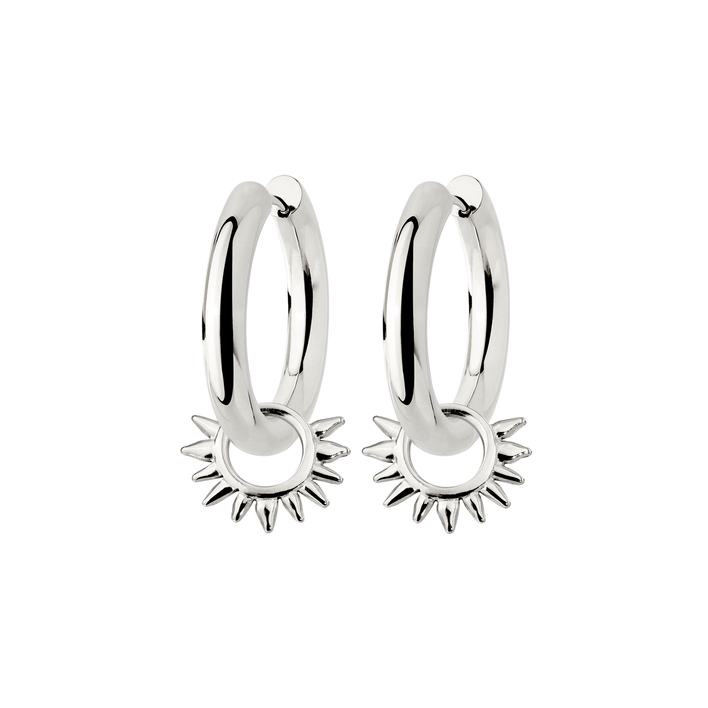 Chunky Sun Lover Hoop Set Medium Argento
