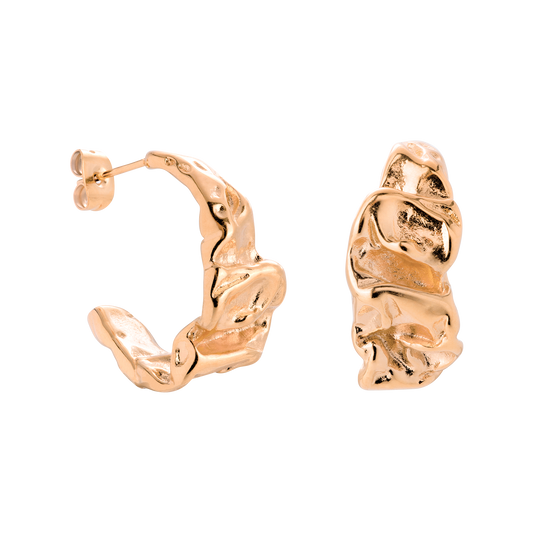 Crinkled Orecchini Oro Rosa