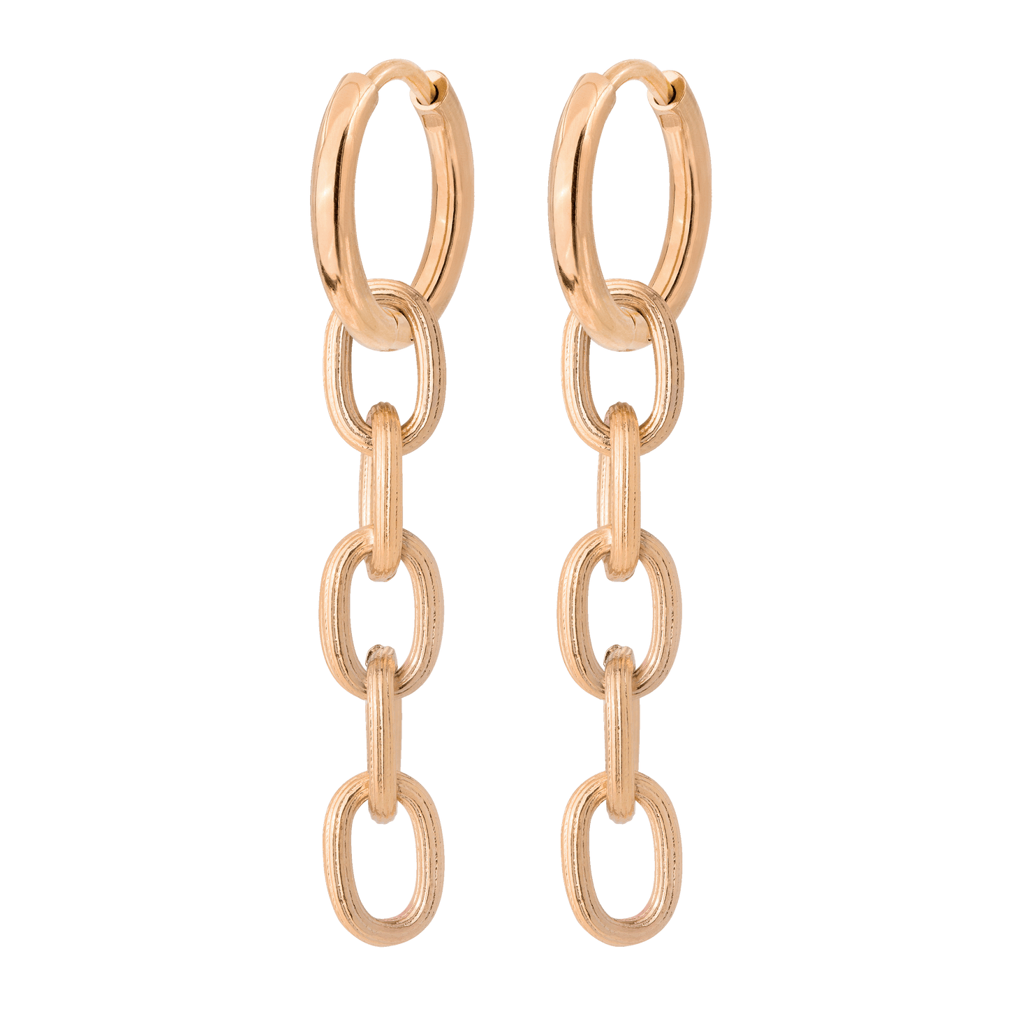 Long Link Hoop Set Small Oro Rosa