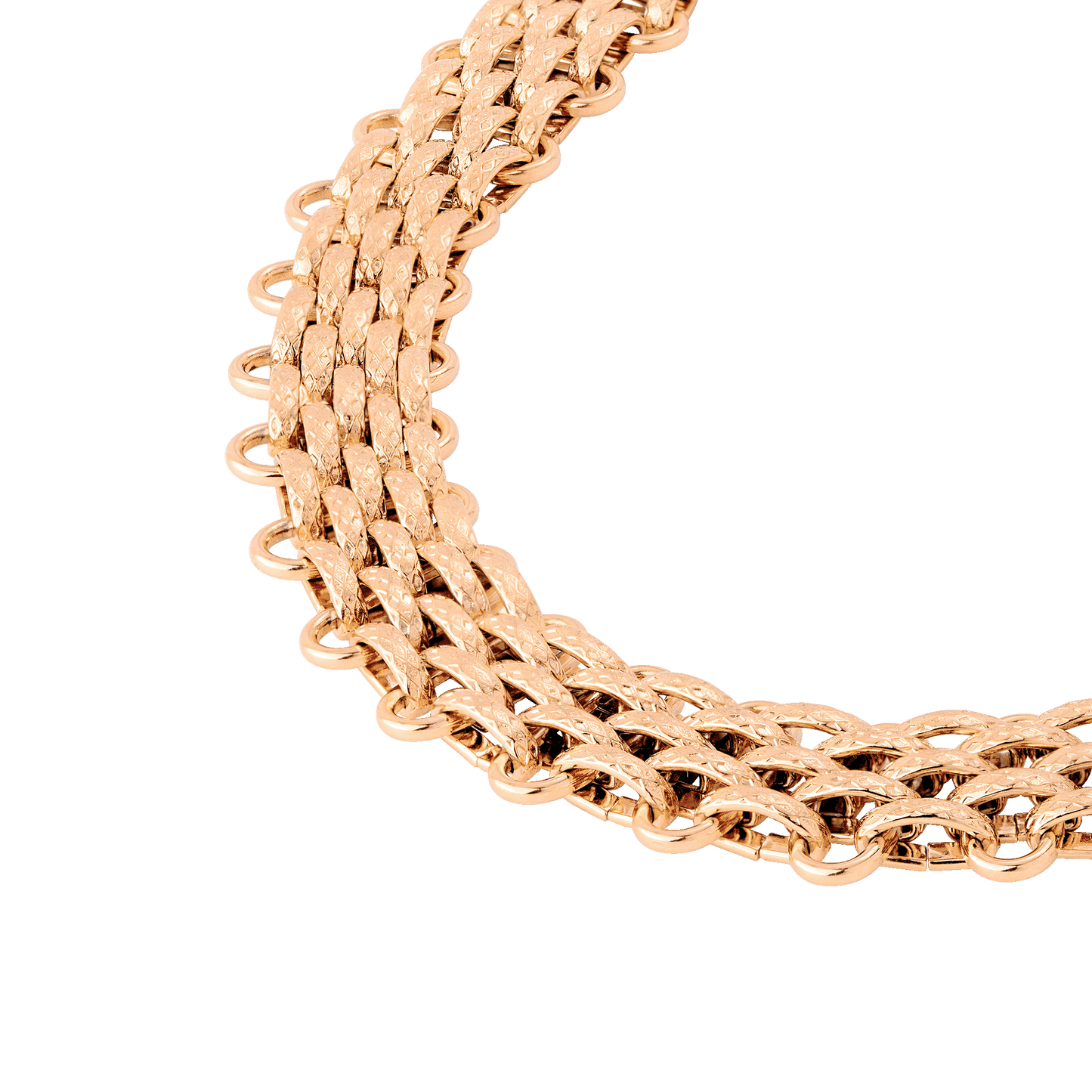 Bold Mesh Collana Oro Rosa