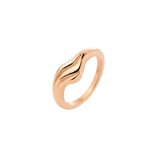 Curvy Wave Anello Oro Rosa