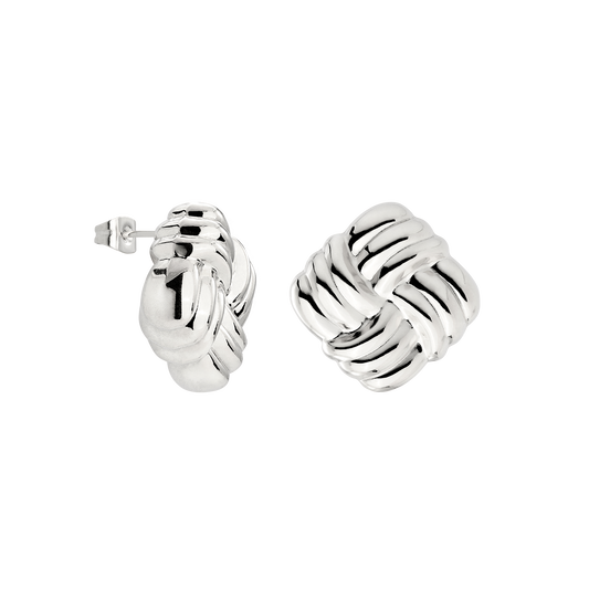 Granny Button Orecchini Large Argento