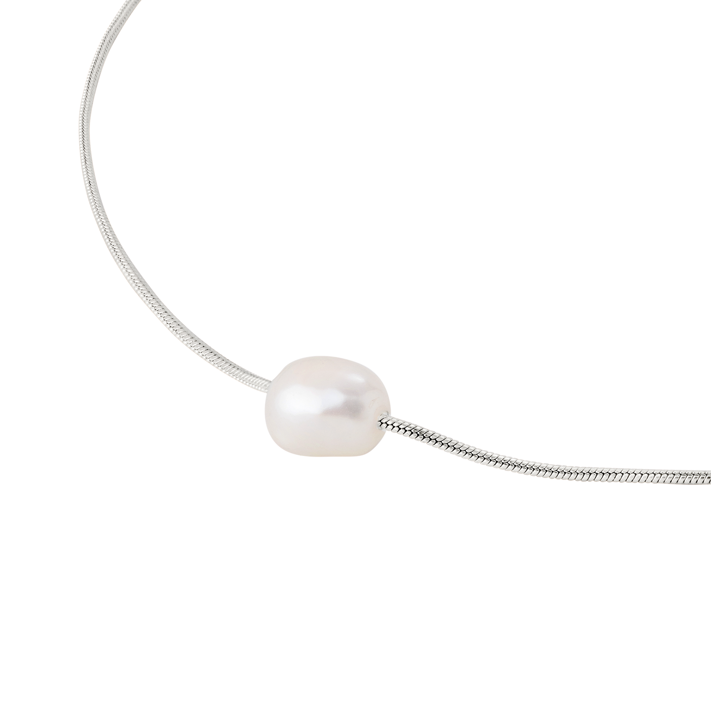 Minimalist Pearl Collana Argento