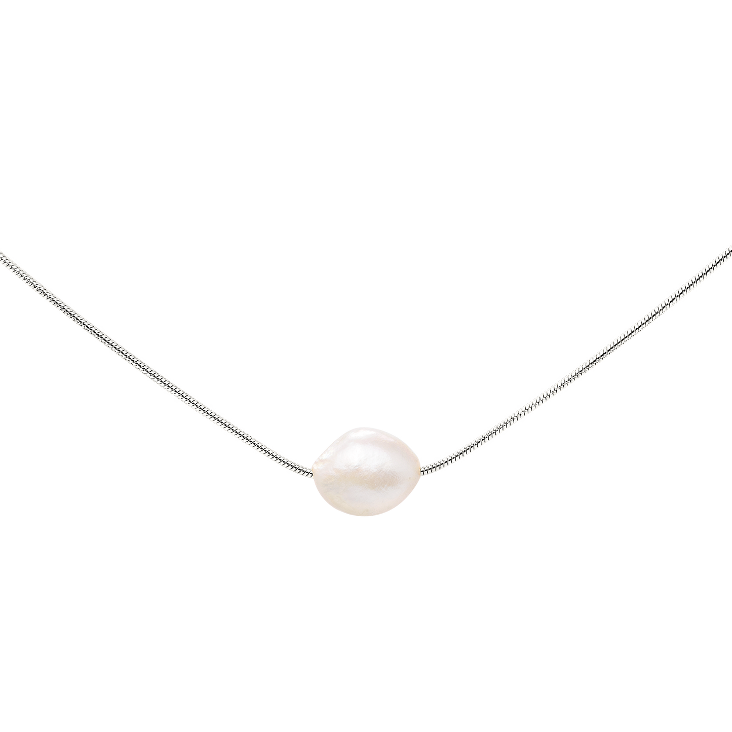 Minimalist Pearl Collana Argento
