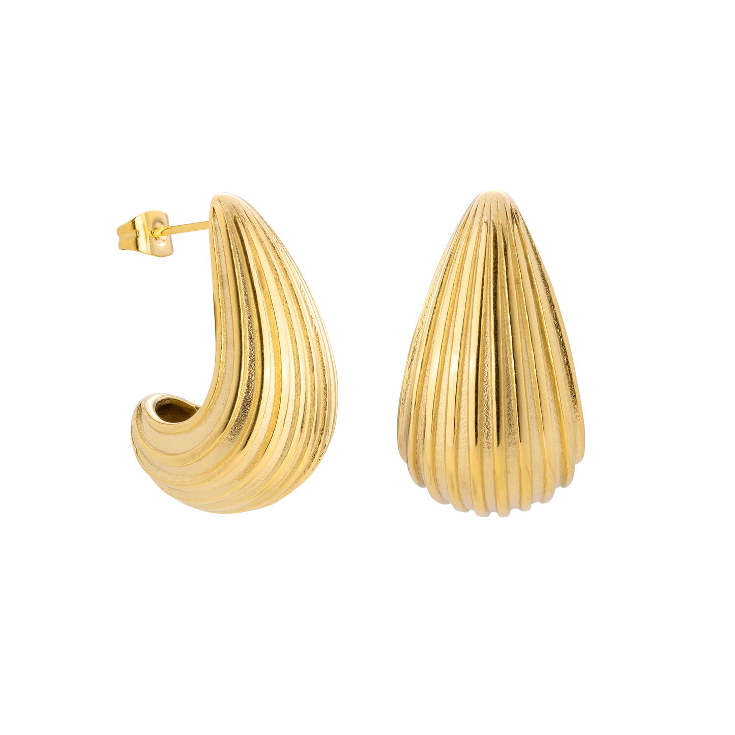 Textured Droplet Orecchini Large Oro