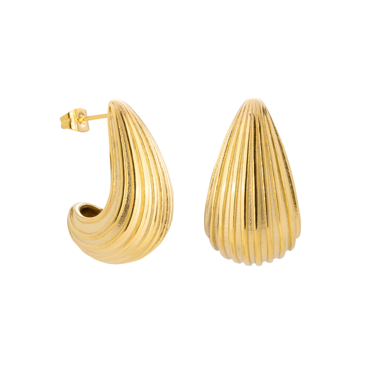 Textured Droplet Orecchini Large Oro