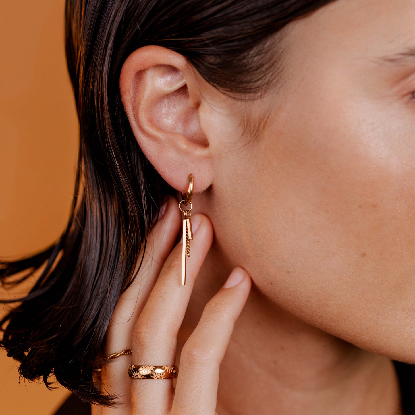 This and That Hoop Set Small Oro Rosa
