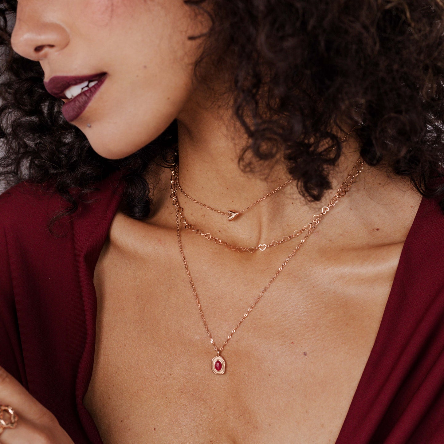 Heart after Heart Collana Oro Rosa