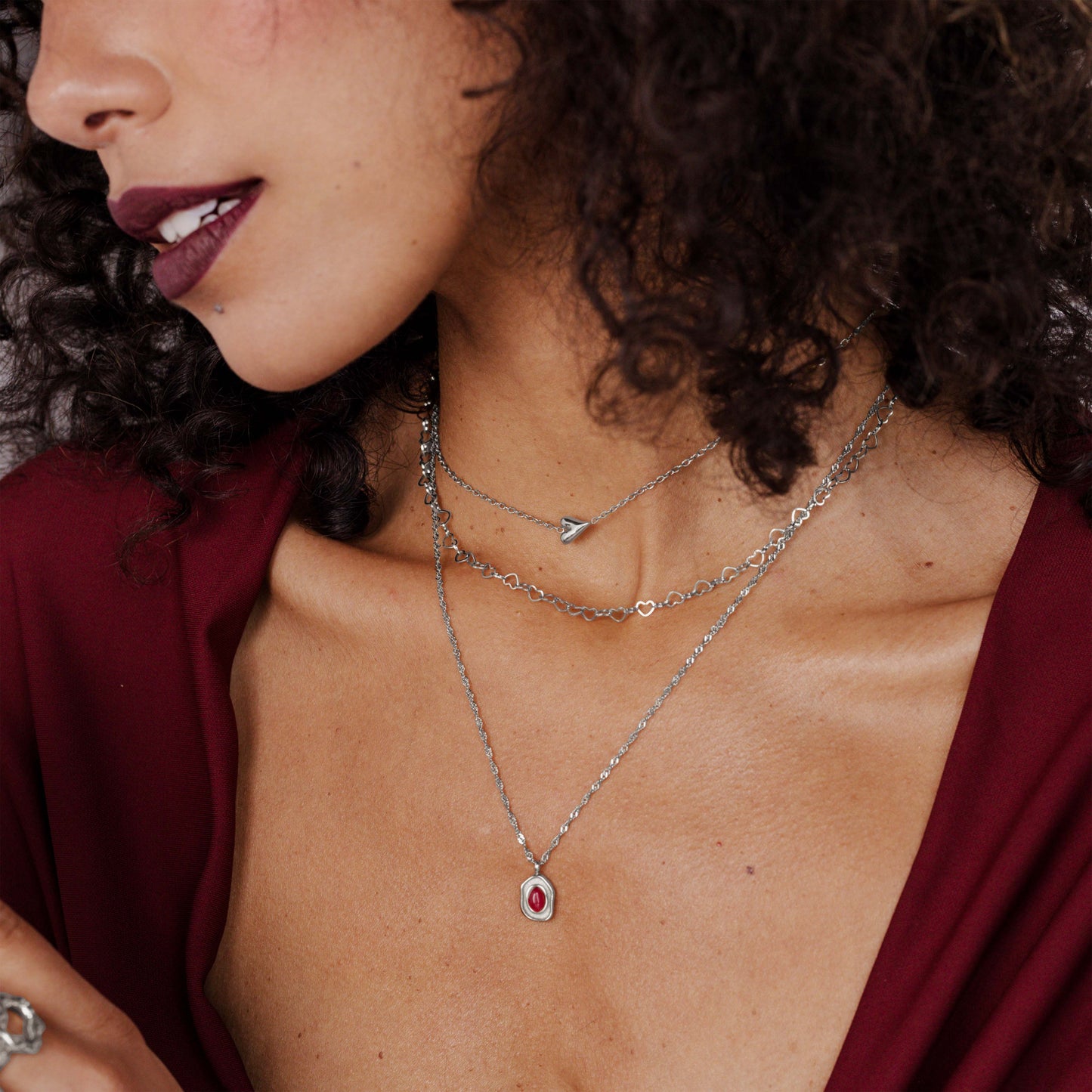Heart after Heart Collana Argento