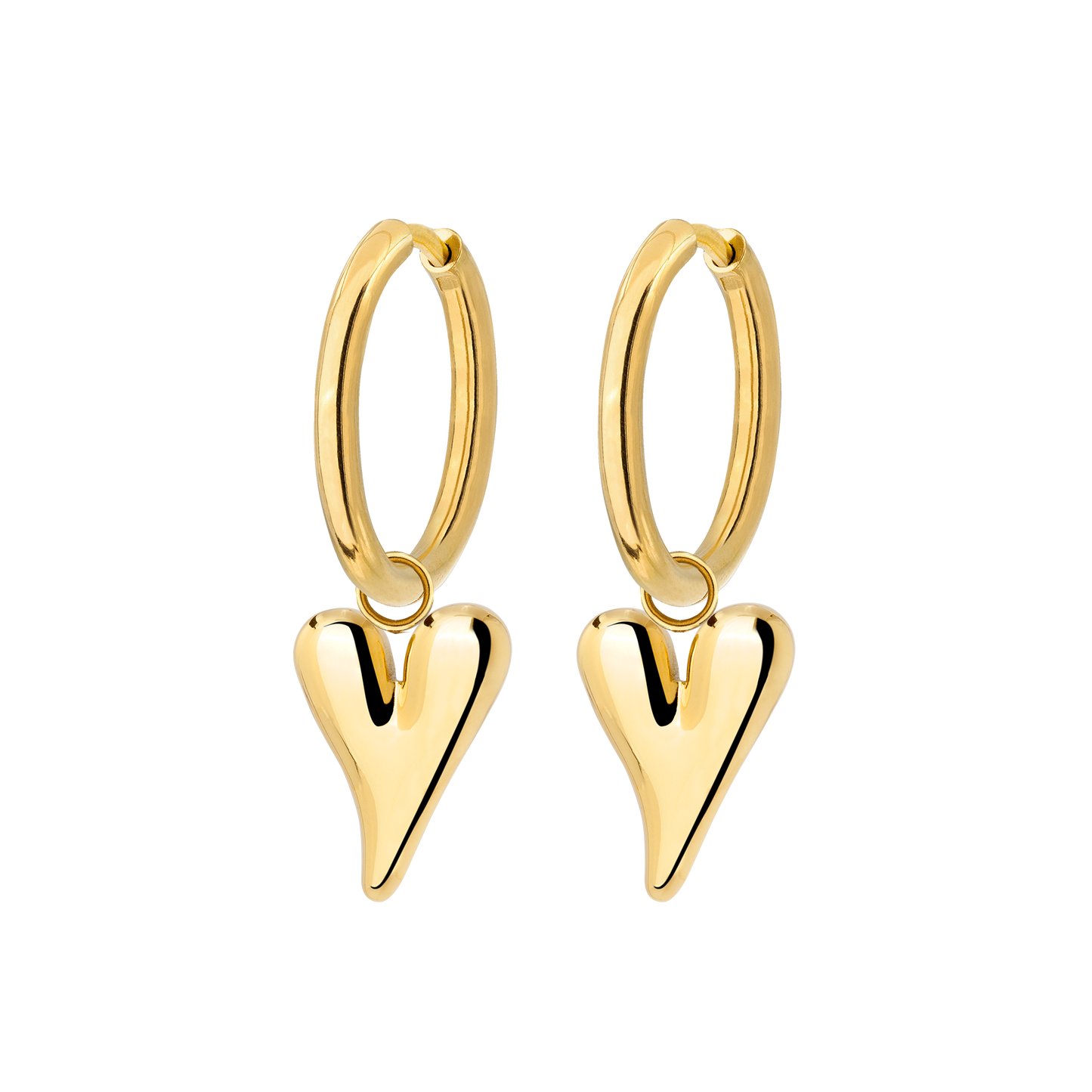 Flowy Heart Hoop Set Medium Oro