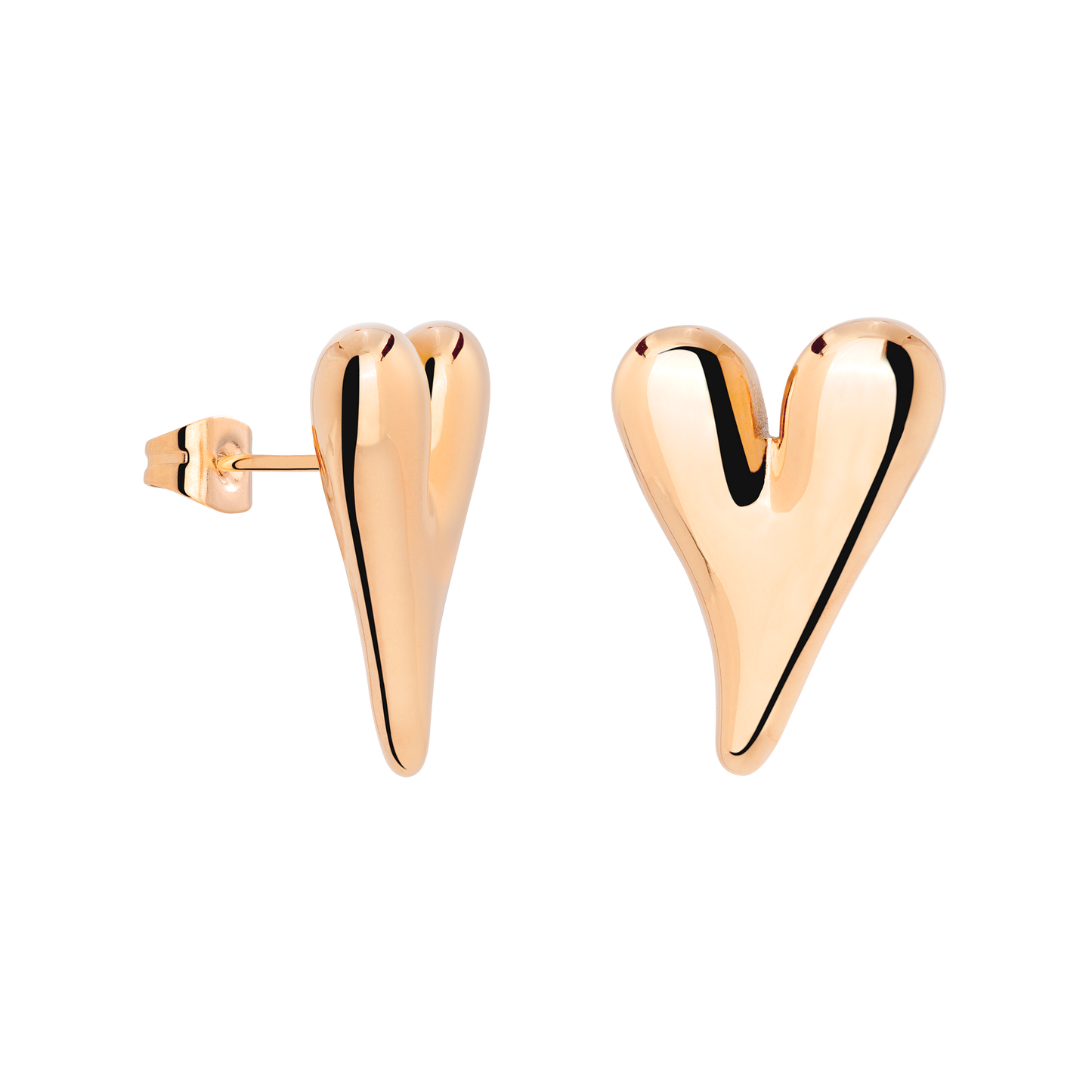 Flowy Hearts Orecchini Large Oro Rosa