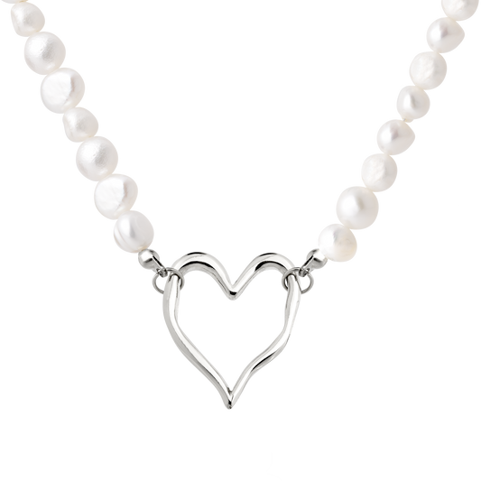 Melting Heart Pearl Collana Argento