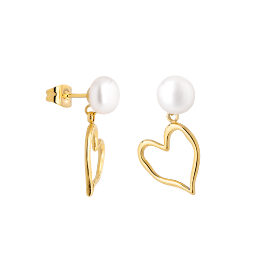 Melting Heart Pearl Orecchini Oro