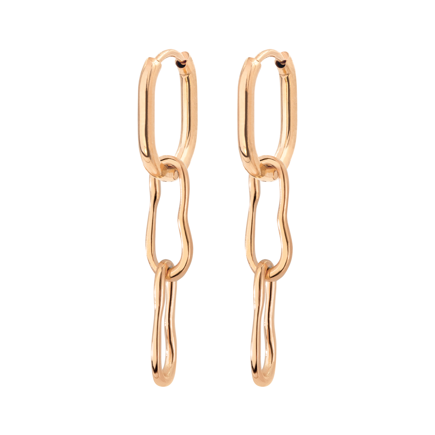 Blending Duo Oval Hoop Set Baby Oro Rosa
