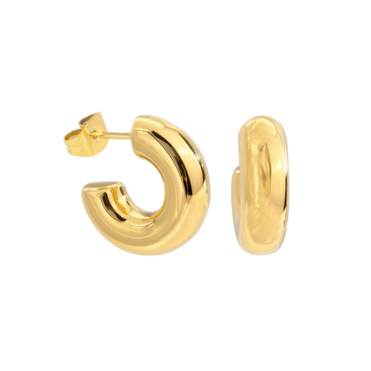 Bulky Hoop Studs Oro
