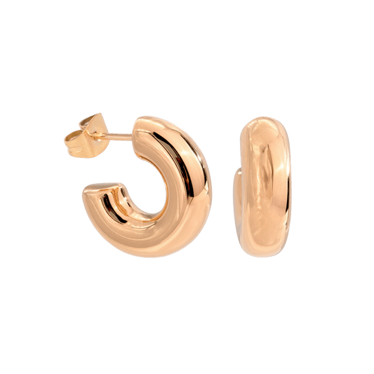 Bulky Hoop Studs Oro Rosa