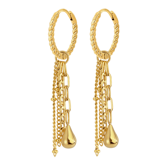 Falling Pieces Twisted Hoop Set Small Oro