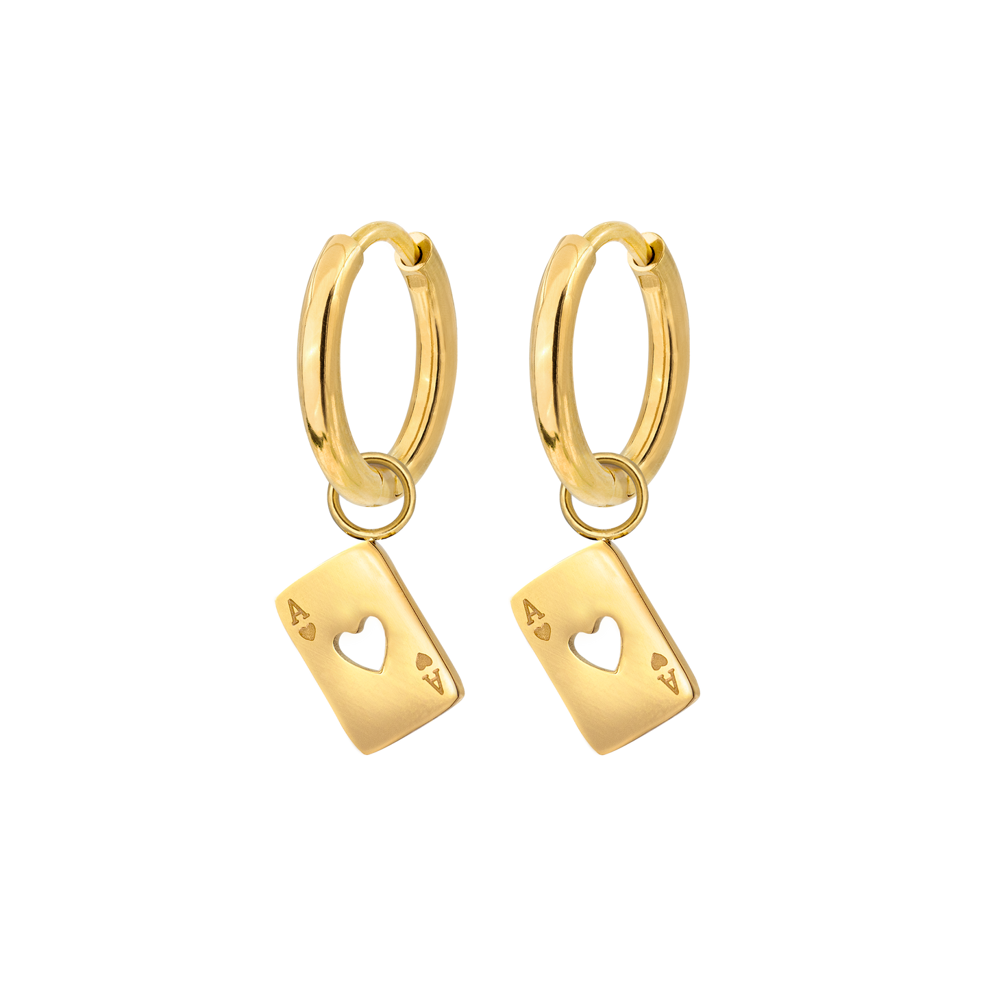 Heart Ace Hoop Set Small Oro