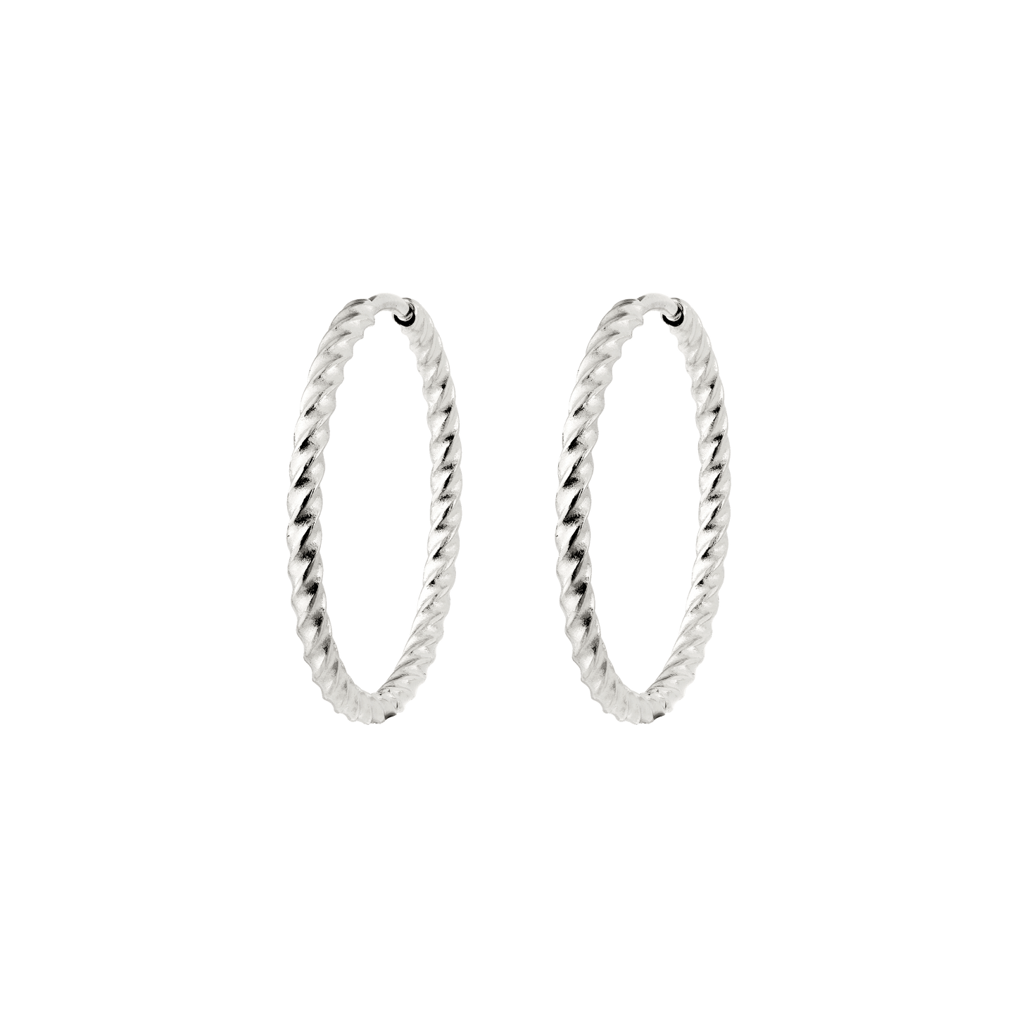 Twisted Hoops Large Argento