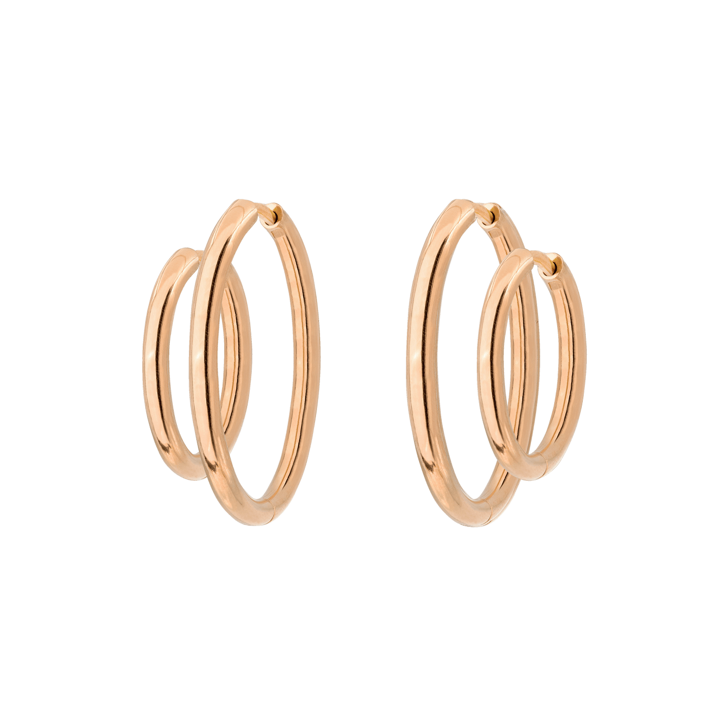 Clean Hoop Set Midi Oro Rosa