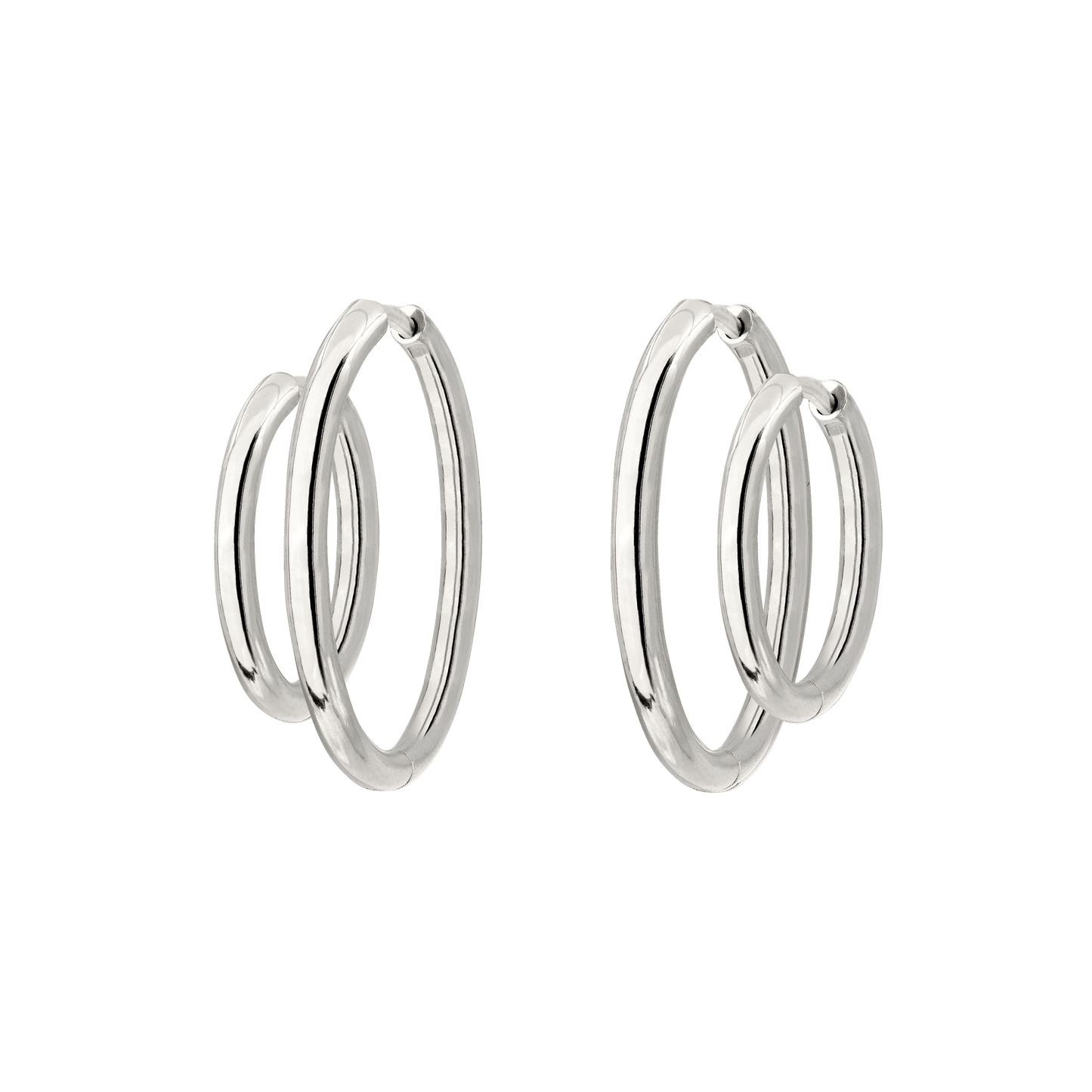 Clean Hoop Set Midi Argento