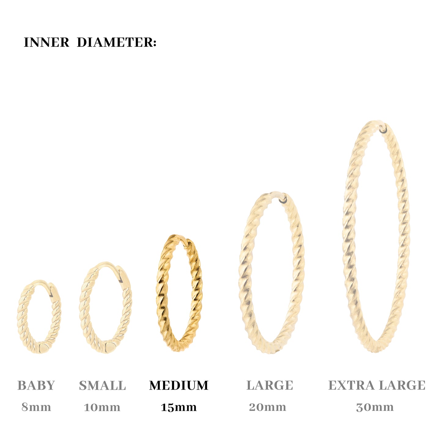 Twisted Hoops Medium Oro