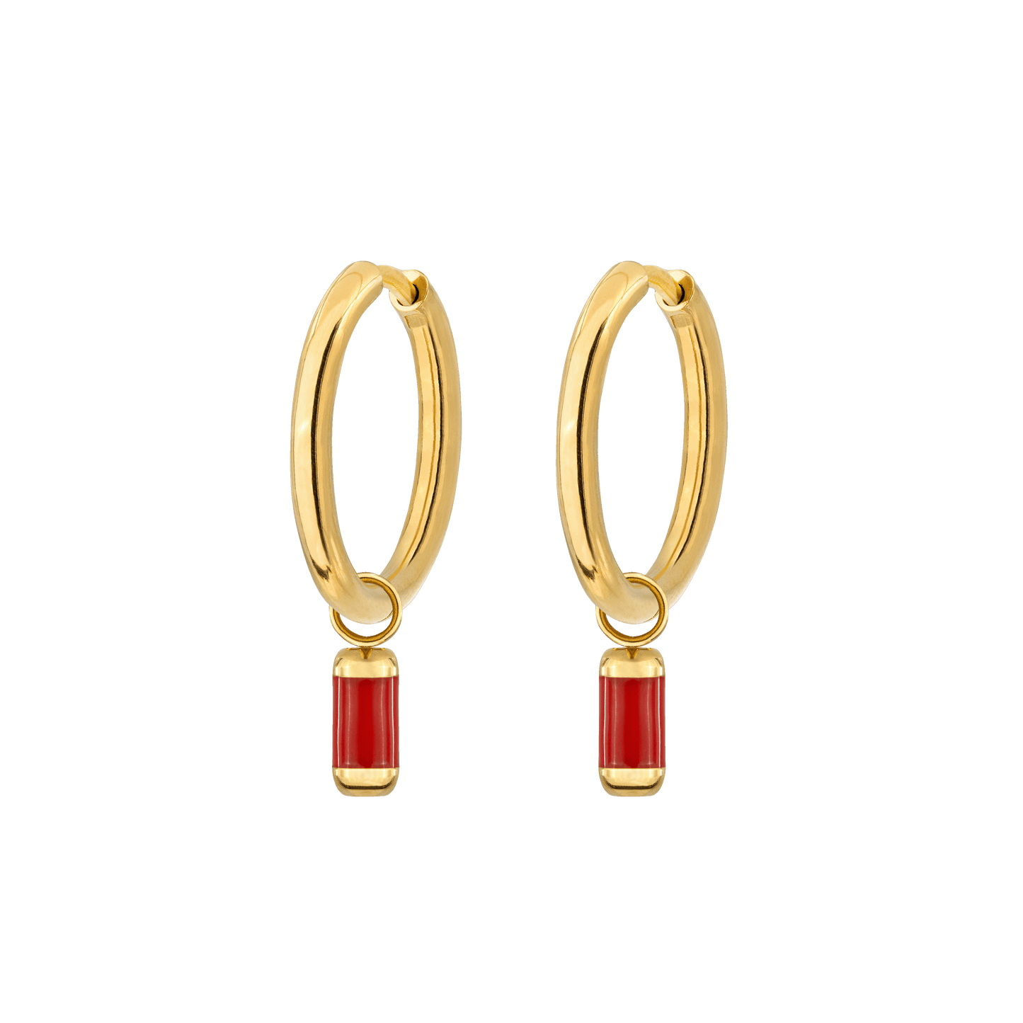Coral Color Sierra Hoop Set Medium Oro