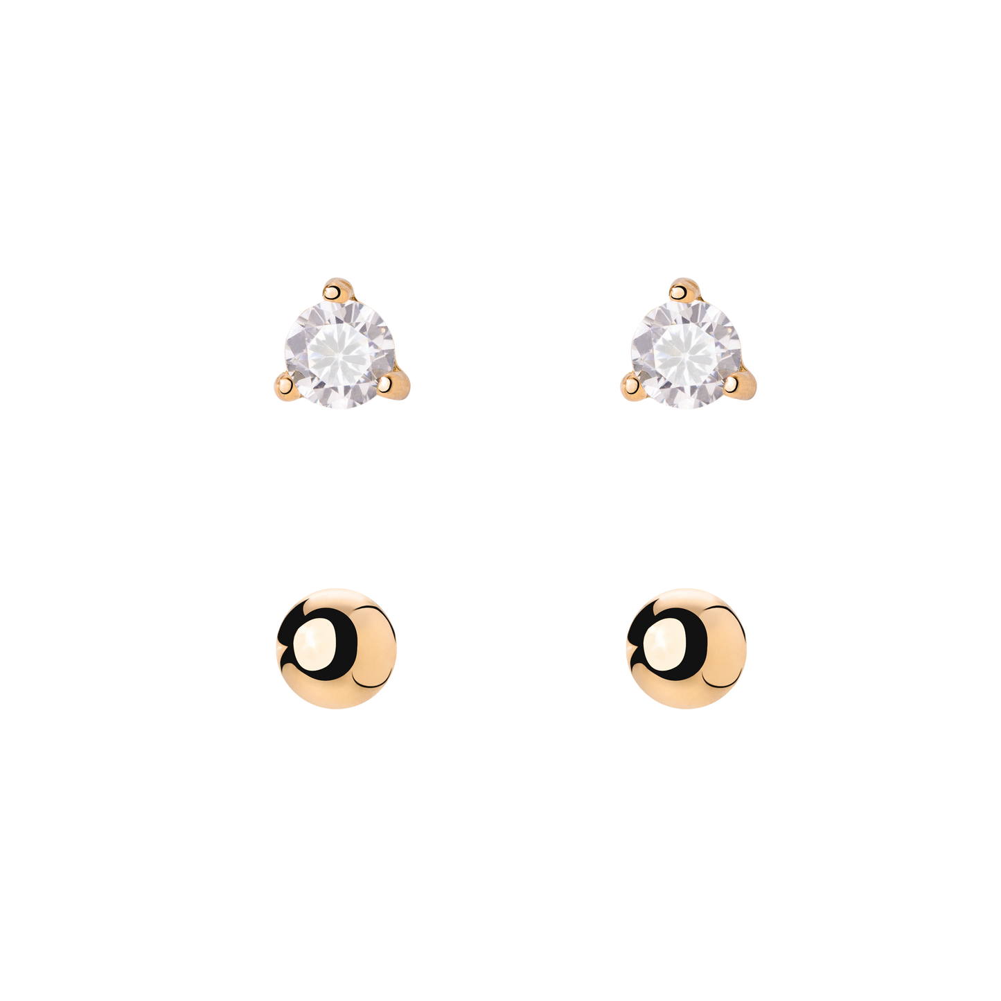 Delicate Bead Orecchini Bundle Oro Rosa