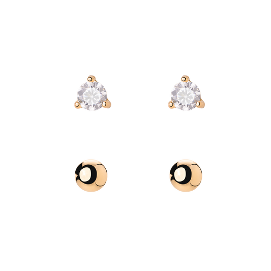 Delicate Bead Orecchini Bundle Oro Rosa