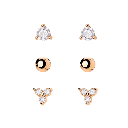 Glimmer Trio Orecchini Bundle Oro Rosa