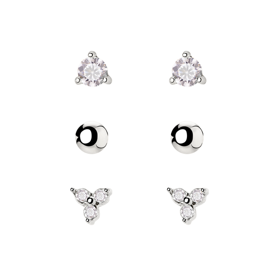 Glimmer Trio Orecchini Bundle Argento