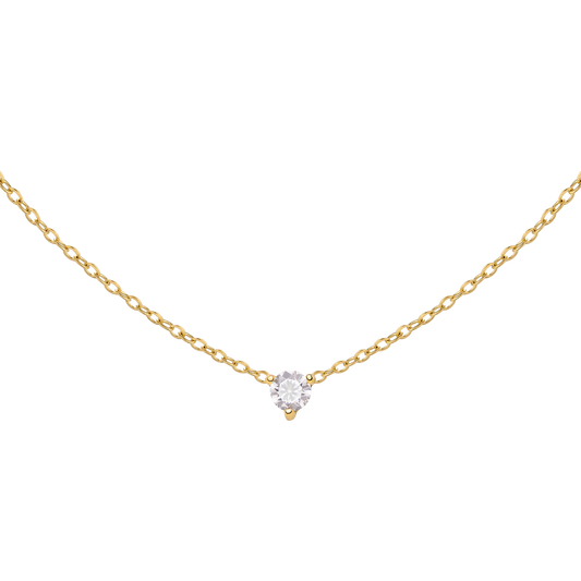 Solitaire Stone Choker Oro