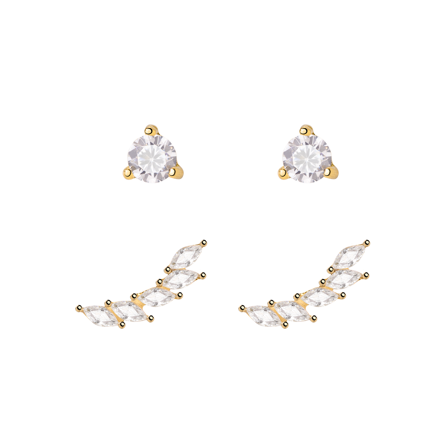 Sparkle Leaf Orecchini Bundle Oro