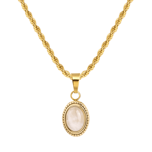 Blush Quartz Collana Oro