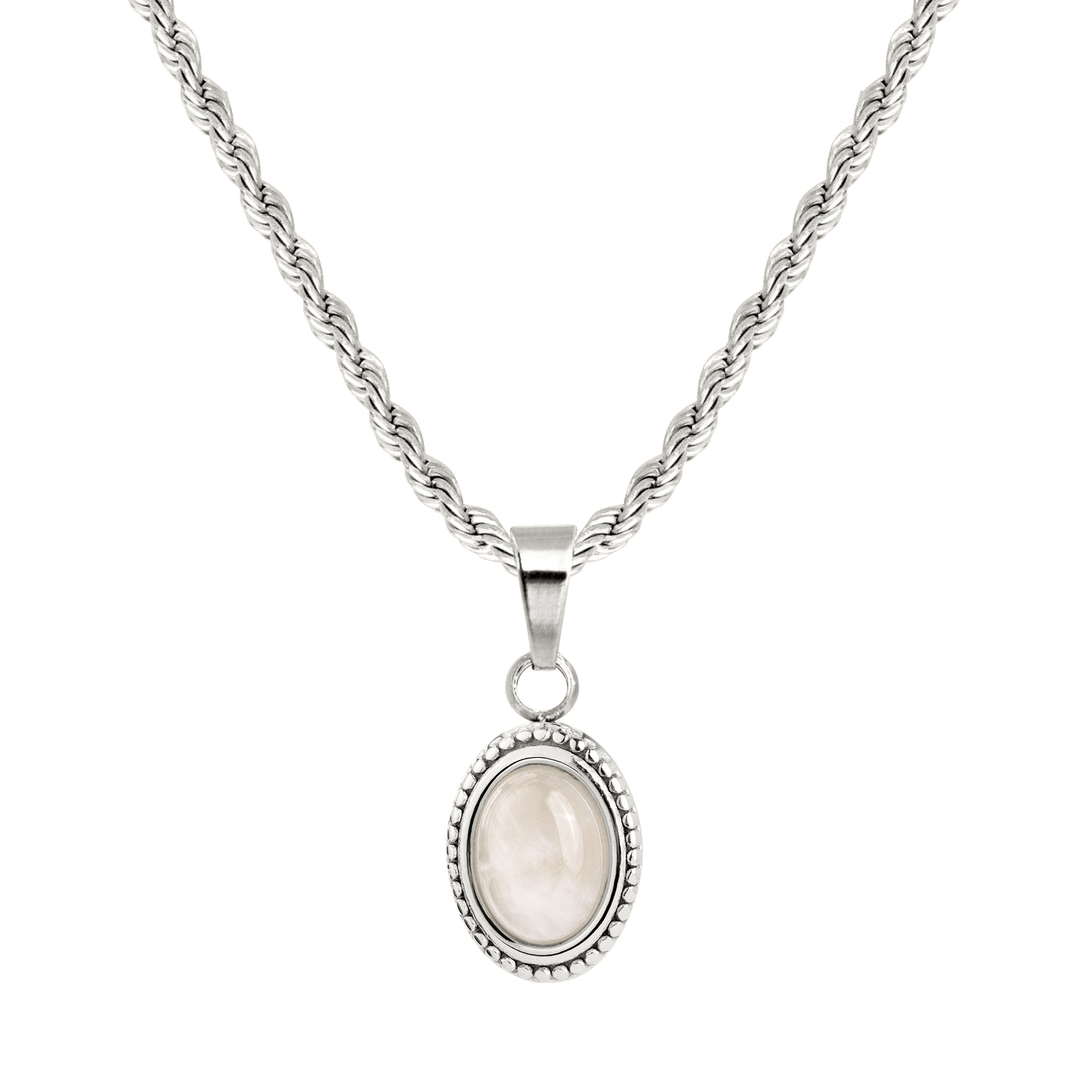 Blush Quartz Collana Argento