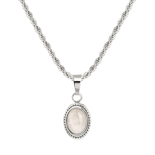 Blush Quartz Collana Argento
